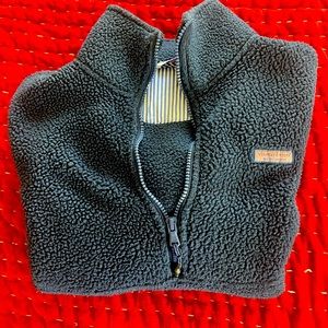 Vineyard Vines 1/4 Zip Fleece Pullover, Color Navy, Size Woman's L / Mens S